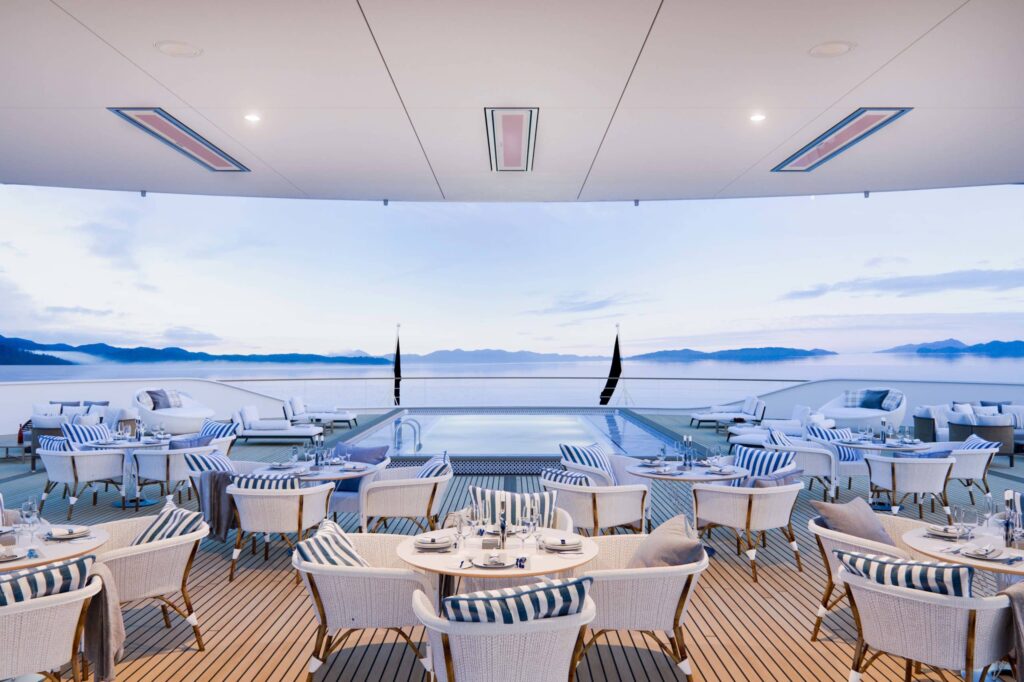 Cruise Ship Deck with outdoor heaters